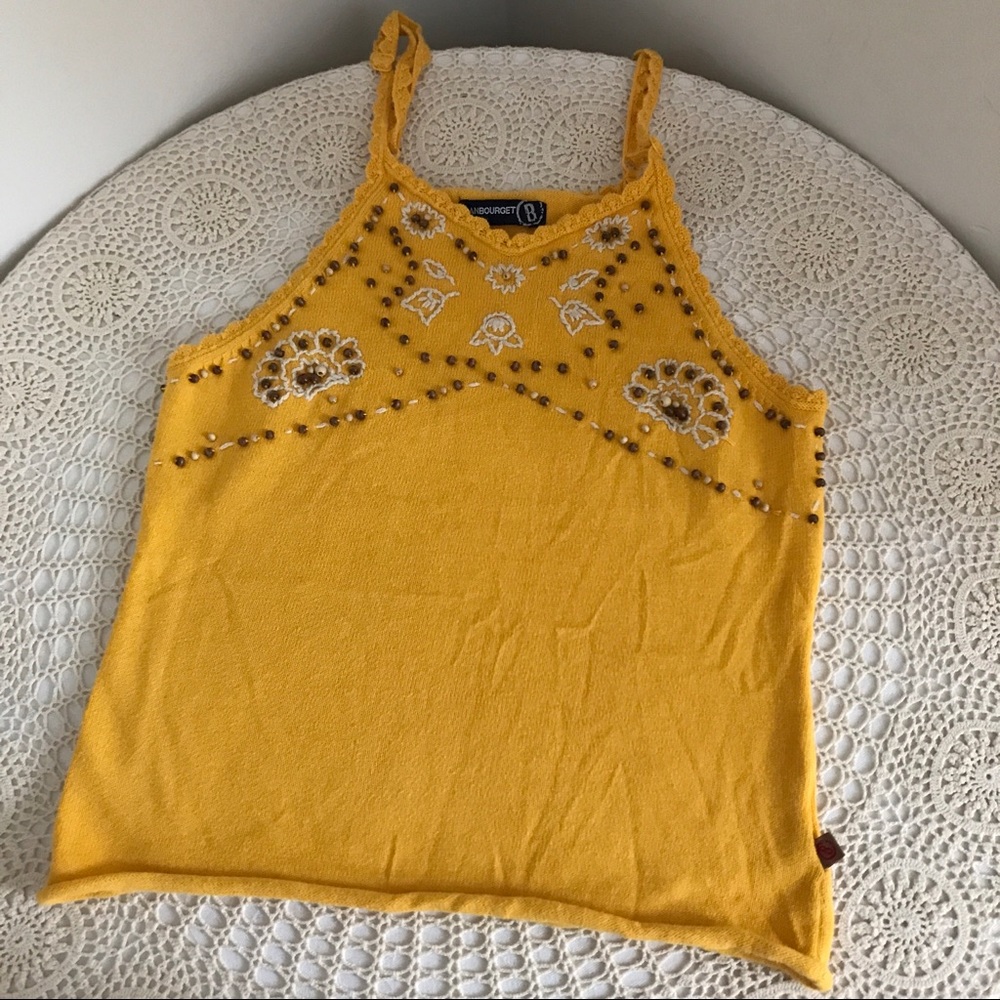 Jean Bourget Girls Beaded & Embroidered Tank Top Size 12